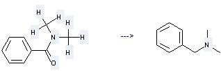 N,N-Dimethylbenzamide can produce Benzyl-dimethyl-amine. 
